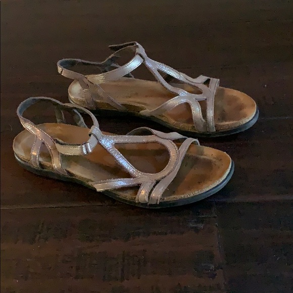 naot silver sandals
